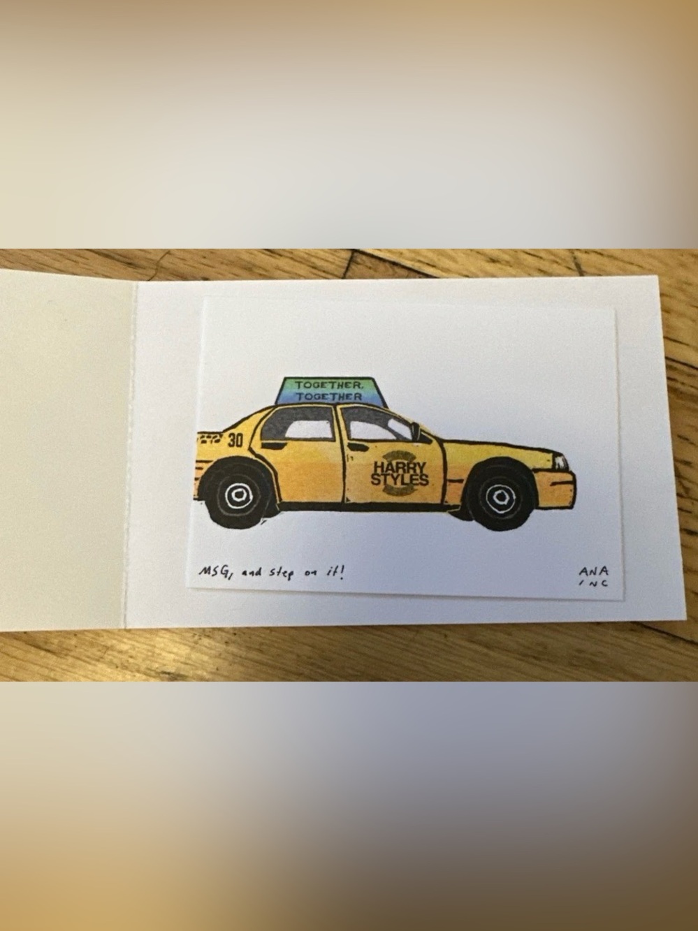 HARRY STYLES MSG TAXI Ana Inciardi Mini Print - rare nyc pop up Vending Machine